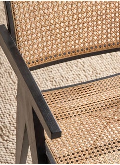 Roman Gifts Mid century Modern Accent Chair Solid Wood Frame Armchair with Natural Organic Rattan Cane Perfect for Home Office Living Room and Dining Room  - Image 5