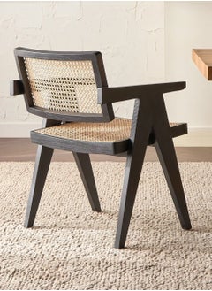 Roman Gifts Mid century Modern Accent Chair Solid Wood Frame Armchair with Natural Organic Rattan Cane Perfect for Home Office Living Room and Dining Room  - Image 4