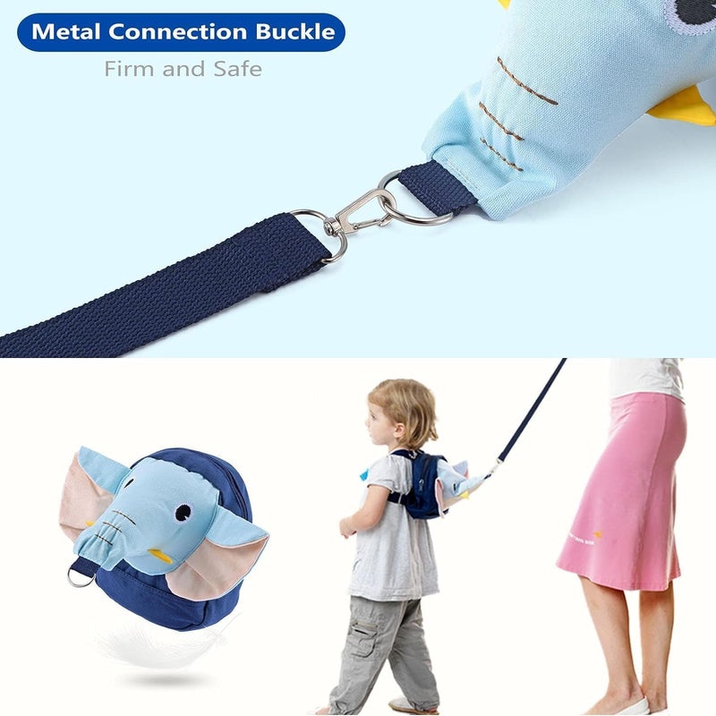 Toddler Anti-Lost Leash Backpack, Toddler Walking Safety Harness Backpack with Leash, Anti Lost Child Backpack with Safety Leash, for Airport Travel Kids Baby Infant Boys Girls, Blue, 1 Pcs - Image 3