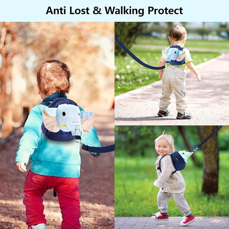 Toddler Anti-Lost Leash Backpack, Toddler Walking Safety Harness Backpack with Leash, Anti Lost Child Backpack with Safety Leash, for Airport Travel Kids Baby Infant Boys Girls, Blue, 1 Pcs - Image 5