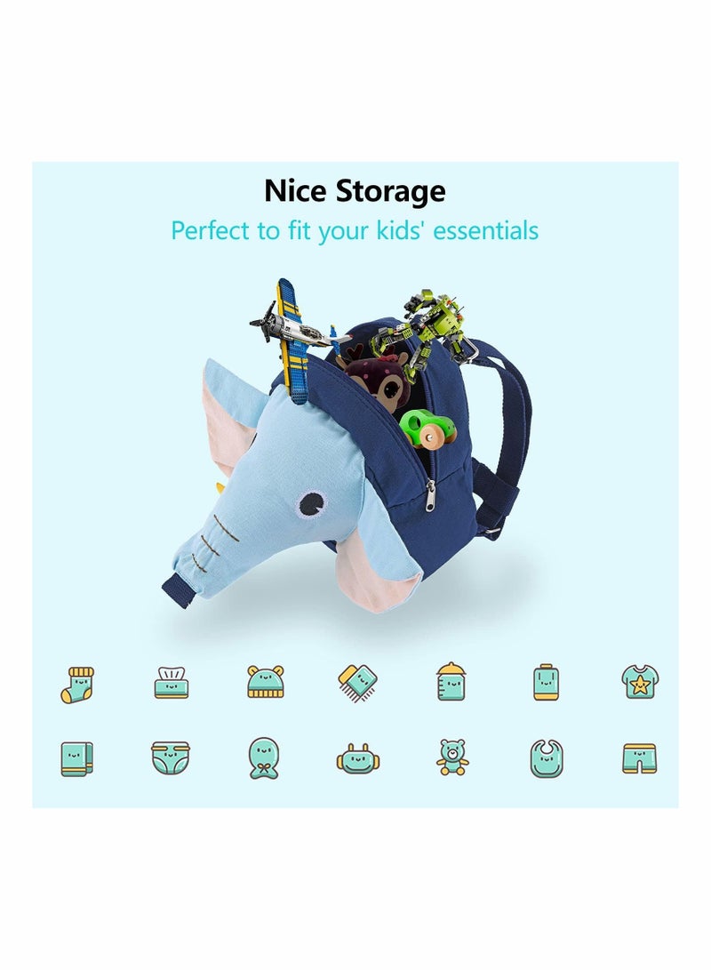 SYOSI Toddler Walking Safety Backpack with Leash, Anti Lost Child Backpack with Safety Leash, Cute Child Mini Walking Safety Harness for Airport Travel Kids Baby Children Infant Boys, Blue  - Image 2