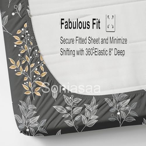 Soniasaa 315 TC Cotton Feel All Around Elastic Fitted Bedsheet, Elastic Fitted Bedsheet Single Size Bedsheet for Single Bed with 1 Pillow Cover, Size - 72 x 36 x 8 Inche Color - Image 4