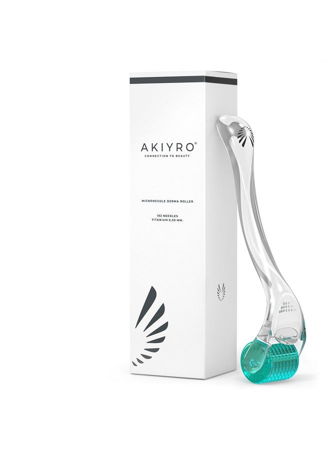 AKIYRO Derma Roller Titanium 0.30Mm Microderm Roller Microneedle Roller With Casepersonal Use Microneedling Roller 192 Micro Needle Dermal Roller At Home Microdermabrasion Face Roller (Green) - Image 1