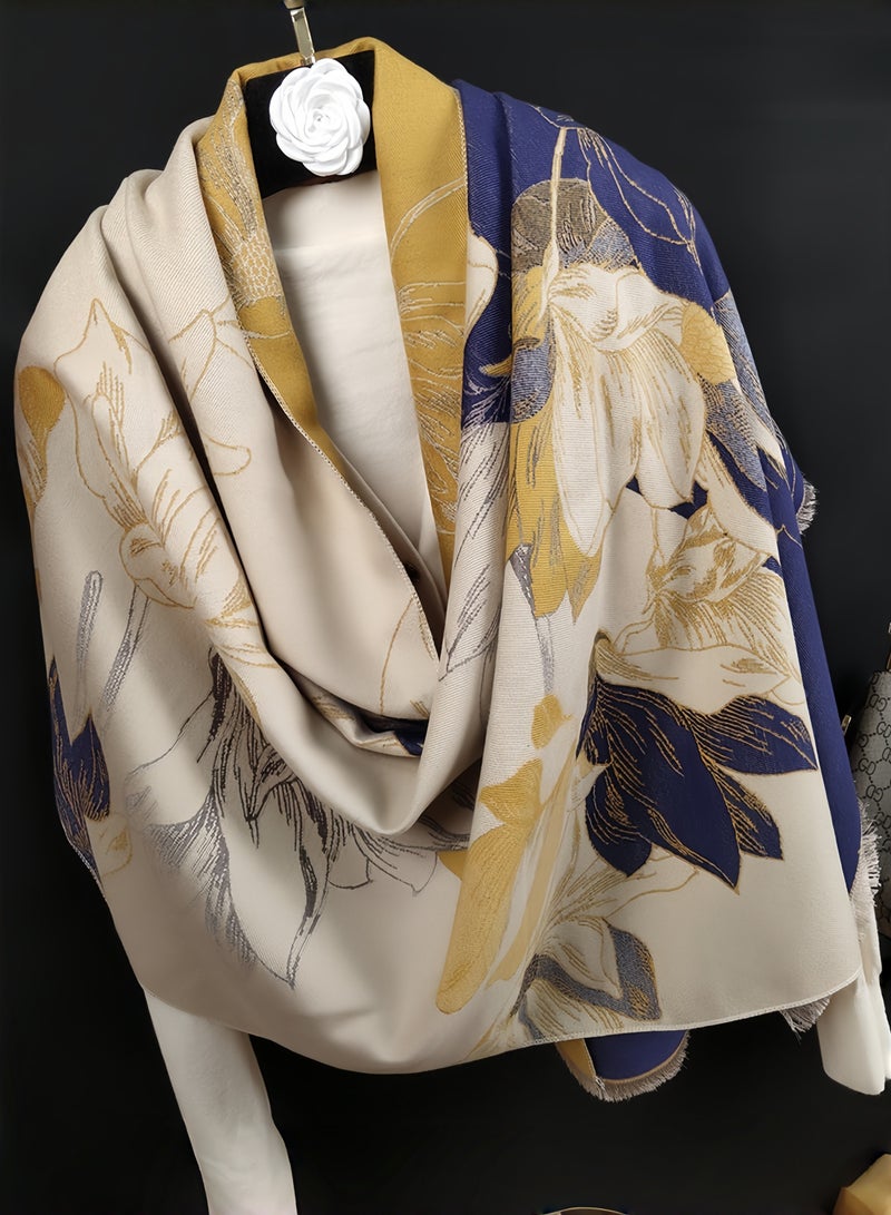 TAYYIB NOOR Luxury Ultra Soft Comfort Blanket & Shawl Wrap - Imitation Cashmere, Warm Thick Winter Scarf for Women, Versatile Cape for Evening Dressing, Perfect for Home Comfort & Stress Relief Gift - Image 4