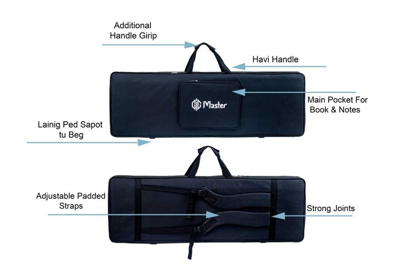GIG Master Keyboard Bag/Cover/Case for Casio SA-80, SA-81, 44 Keys Mini Keyboard Cover(Black) - Image 5