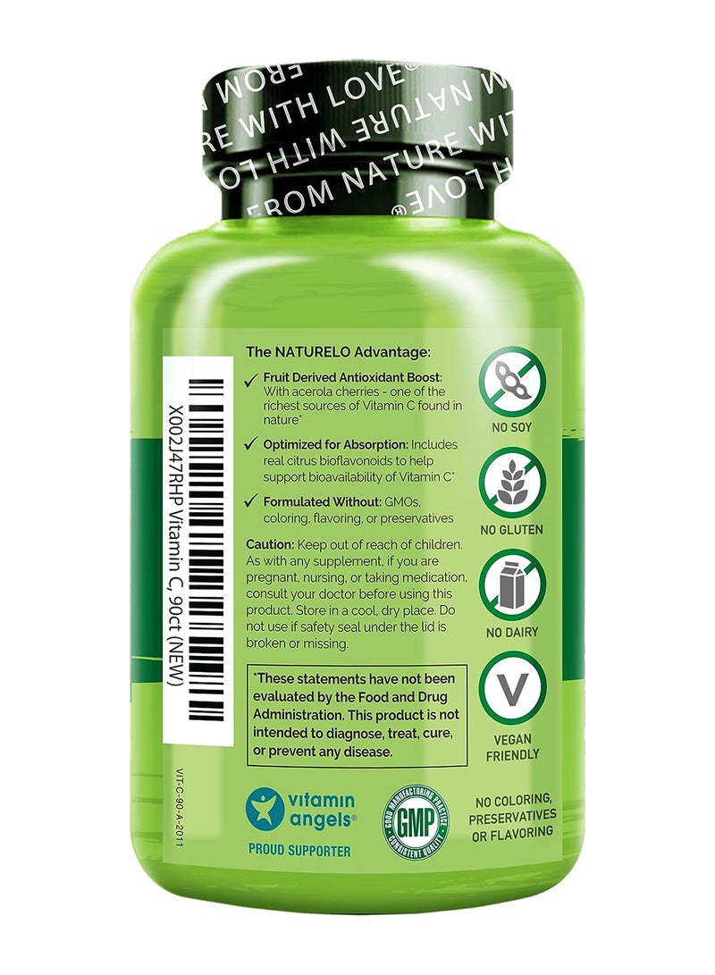 ناتوريلو فيتامين سي مع الكرز الهندي بالإضافة إلى فلافونويدات حيوية حمضية، 90 كبسولة نباتية - Image 2