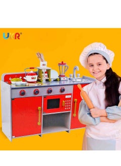 UKR Wooden Red European Kitchen Toy Set – Fun Pretend Play Kitchen for Kids | Imaginative Role-Playing Cooking Toy for Toddlers & Preschoolers - pzsku/Z4A37C4556C4826D4646DZ/45/_/1655561350/b6af9832-de9c-437a-b887-8262863be397