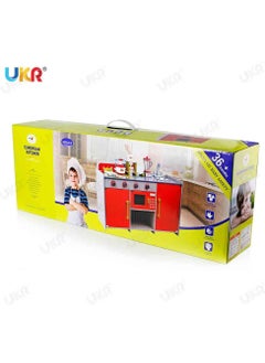 UKR Wooden Red European Kitchen Toy Set – Fun Pretend Play Kitchen for Kids | Imaginative Role-Playing Cooking Toy for Toddlers & Preschoolers - pzsku/Z4A37C4556C4826D4646DZ/45/_/1655561350/e25c1267-7f41-4551-8383-efa2d8e6c83f