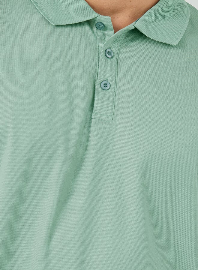 Styli Solid Regular Fit Polo Neck T-Shirt - Image 3