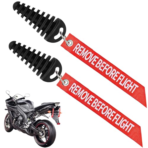 ZNBSIXP 2 Pack Muffler Exhaust Wash Plug 0.6"-1.5" Rubber Exhaust Plugs with 2 Streamers, Exhausts Cleaning Plugs for 2 Stroke Motorcycle Dirt Bike with Rubber Exhausts Silencer Wash Plug - Image 1