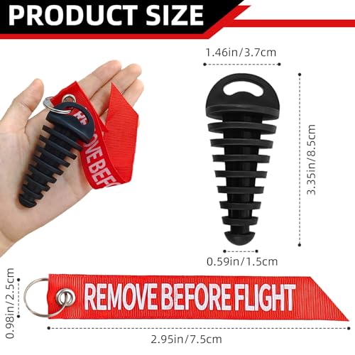 ZNBSIXP 2 Pack Muffler Exhaust Wash Plug 0.6"-1.5" Rubber Exhaust Plugs with 2 Streamers, Exhausts Cleaning Plugs for 2 Stroke Motorcycle Dirt Bike with Rubber Exhausts Silencer Wash Plug - Image 2