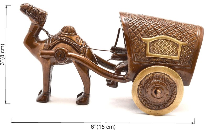 Two Moustaches Camel Cart Brass Showpiece Figurine Standard Pack of 1 - Image 5