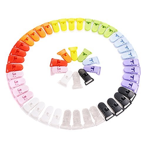 LIHAO 50x Pacifier Clips Holders for Teething Toys Baby Blankets  10 Colors
