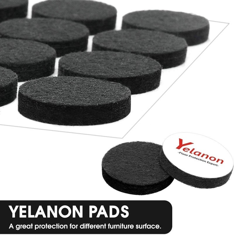 Yelanon Felt Furniture Pads For Hardwood Floors -24 Pcs 2.5"" Premium Felt Pads For Chair Legs, Floor Protectors For Furniture, Black - Image 2