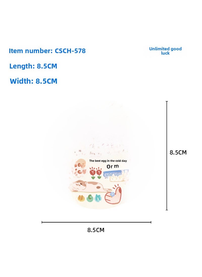 Cartoon Printed Compressed Wood Pulp Sponge Luck Unlimited (8.5*8.5*0.18cm) 