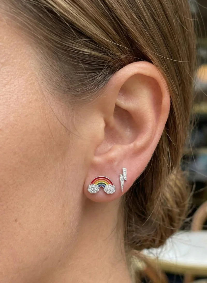rainbow and lightning earrings