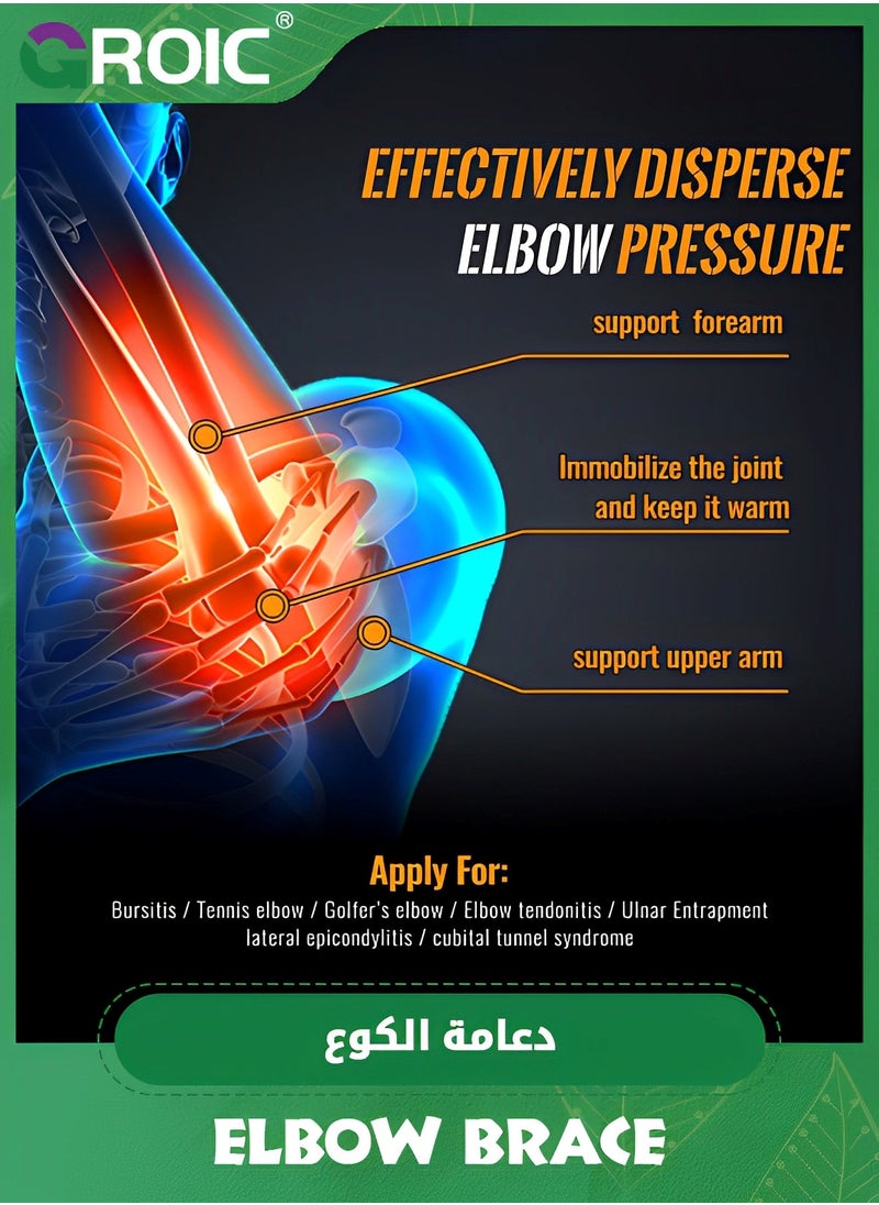 GROIC - Copper Elbow Sleeve,Elbow Compression Sleeve, Elbow Brace For Tendonitis and Tennis,Fitness Elbow Brace Compression Support Sleeve for Elbow Pain Relief,Weightlifting - Image 1