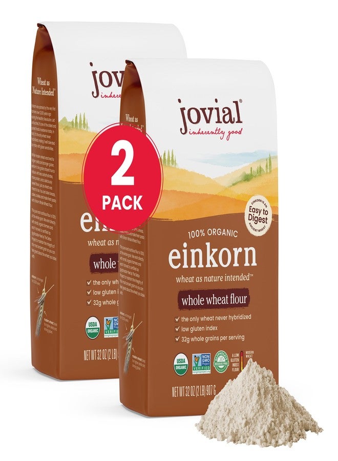 Jovial Einkorn Baking Flour | 100% Organic Einkorn Whole Wheat Flour | 100% Whole Grain | High Protein | Non-GMO | USDA Certified Organic | Delicious Taste | Product of Italy | 32 oz (2 Pack) - Image 1
