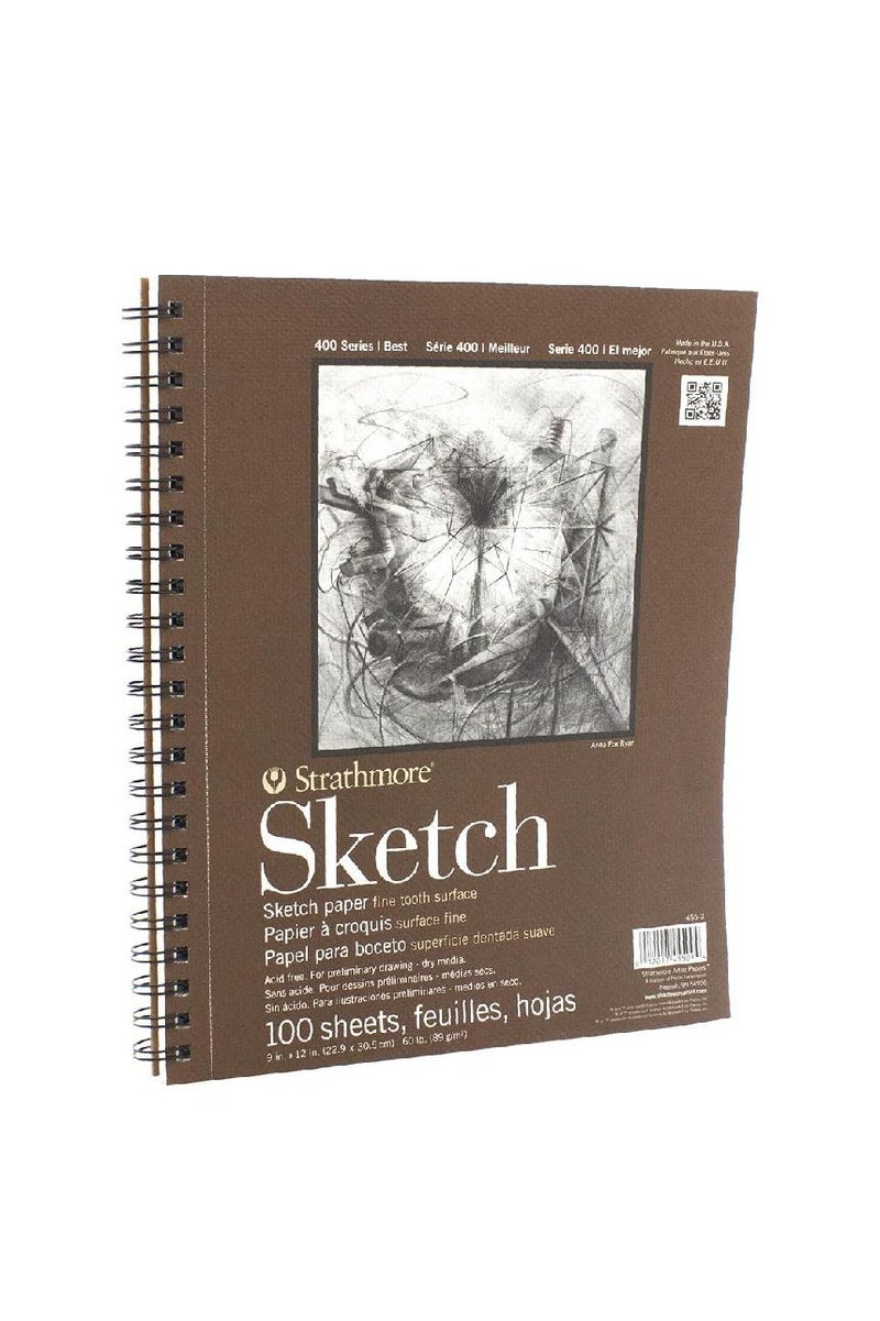 Strathmore Sketch Drawing Pad Spiral89 gsmWhite11 X 14 in100 Sheets - Image 1