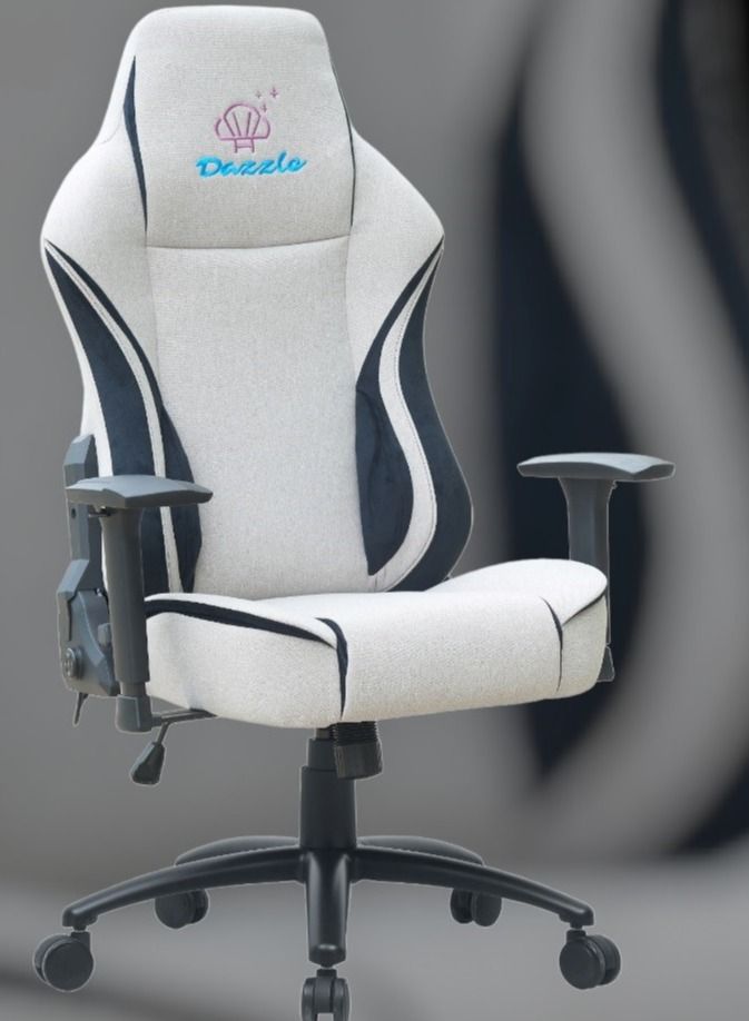 Dazzle - Gaming Chair - Beige/black; Molded foam inside back and seat, steel structure and fabric, new 4D adjustable armrest, 350mm metal base, butterfly mechanism with rocking function - Image 1