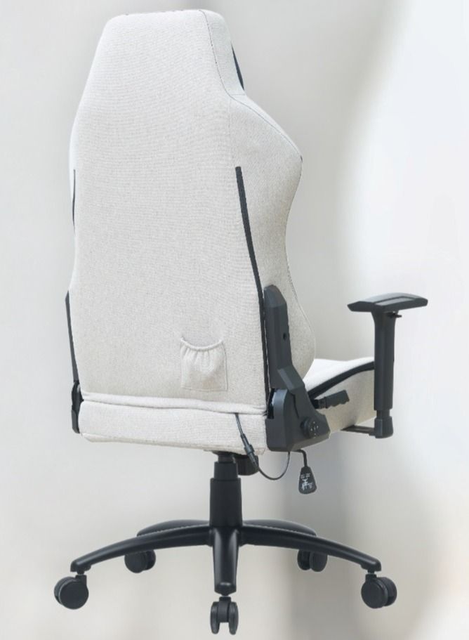 Dazzle - Gaming Chair - Beige/black; Molded foam inside back and seat, steel structure and fabric, new 4D adjustable armrest, 350mm metal base, butterfly mechanism with rocking function - Image 2