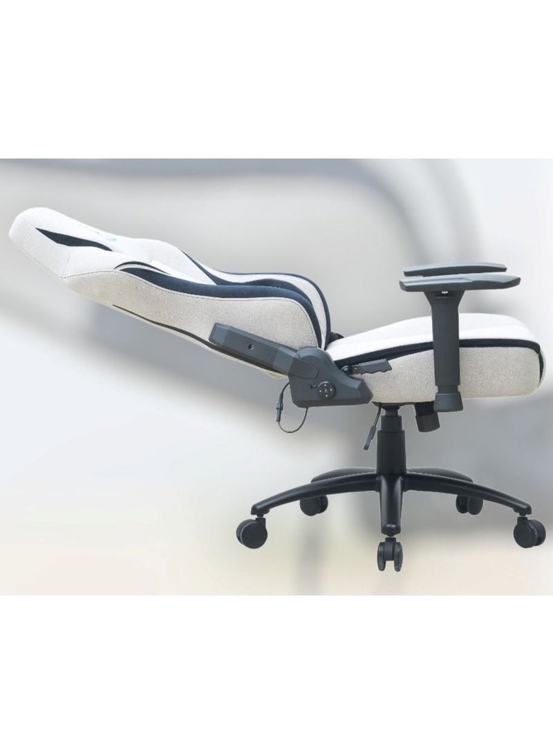 Dazzle - Gaming Chair - Beige/black; Molded foam inside back and seat, steel structure and fabric, new 4D adjustable armrest, 350mm metal base, butterfly mechanism with rocking function - Image 3