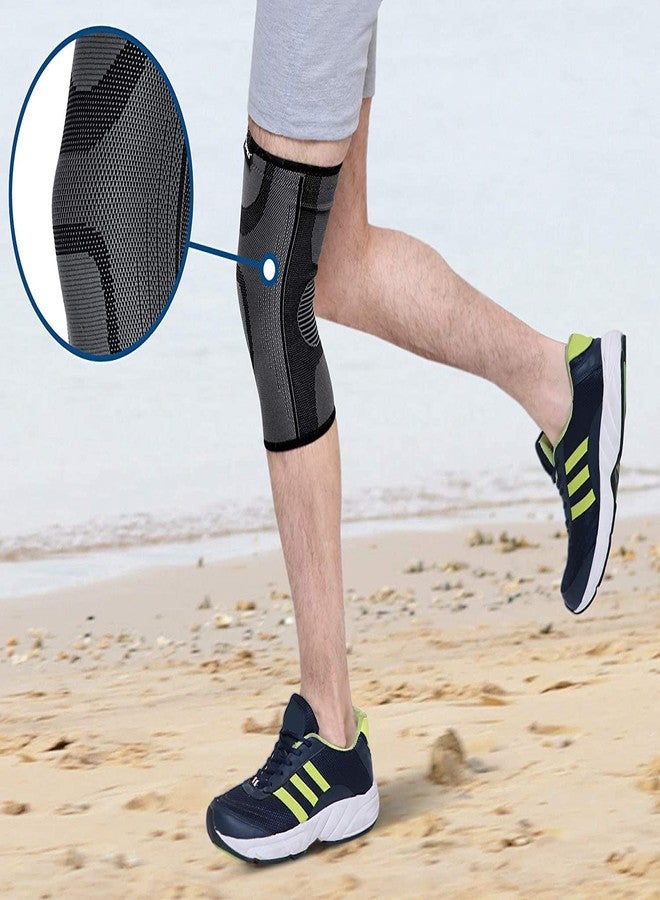 Spike Knee Cap Brace Support for Knee Pain Relief, Gym Running, Cycling, Jogging for Both Men and Women Pair (Black, Large) - Image 5