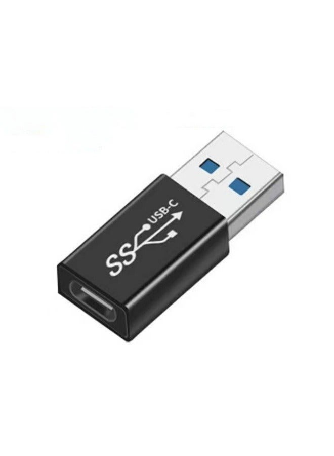 USB 3.0 Male To Type-C Female Adapter Black 