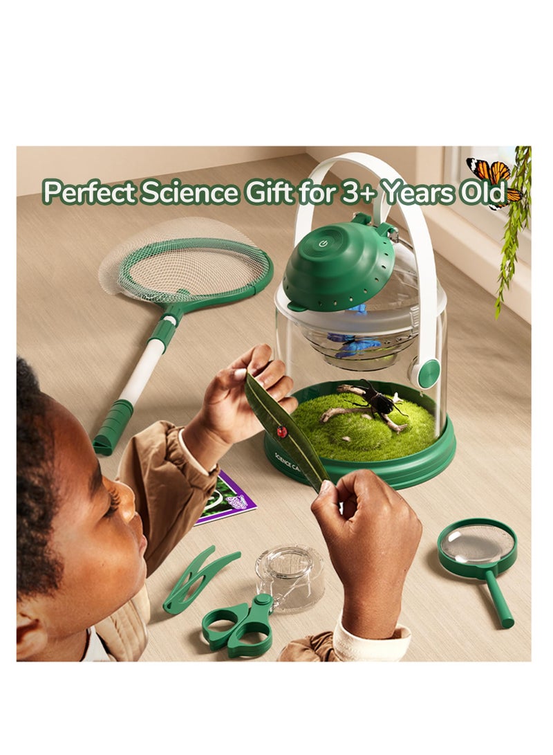 طقم استكشاف الأطفال، طقم اصطياد الحشرات للأطفال، مجموعة استكشاف في الهواء الطلق مع حقيبة ظهر، شبكة فراشات، عدسة مكبرة، مجموعة ألعاب استكشاف الحشرات، هدايا تعليمية للطبيعة للأطفال الأولاد والبنات - Image 3