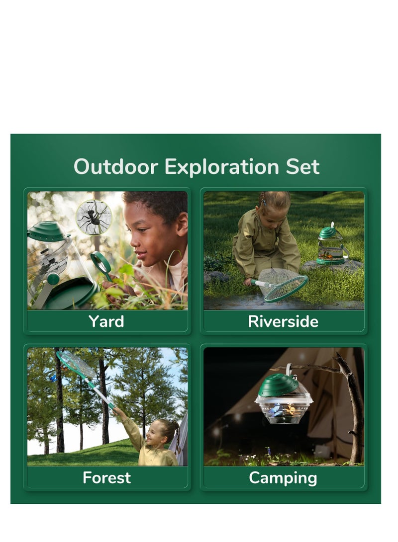 طقم استكشاف الأطفال، طقم اصطياد الحشرات للأطفال، مجموعة استكشاف في الهواء الطلق مع حقيبة ظهر، شبكة فراشات، عدسة مكبرة، مجموعة ألعاب استكشاف الحشرات، هدايا تعليمية للطبيعة للأطفال الأولاد والبنات - Image 4