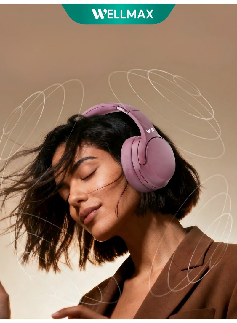 WELLMAX WM Wireless Headphones Bluetooth ANC Noise Cancelling ,Deep Bass Headset with Mic Foldable for iPhone Android Gaming – WMAX ANC-54 - Image 4
