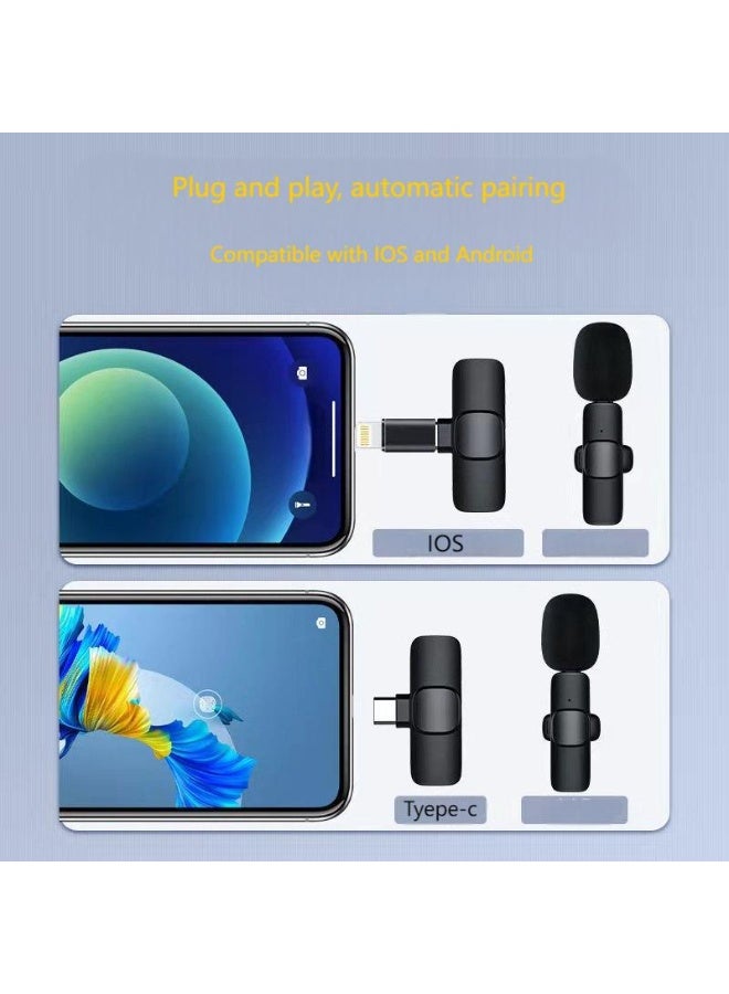 Wireless Lavalier Microphone System With One-touch Recording, Clip-on Design, USB Type-C Connector, Omnidirectional Polar Pattern For Live Streaming, USB Rechargeable Lithium Polymer Battery, Plug-and-play Compatibility  - Image 3