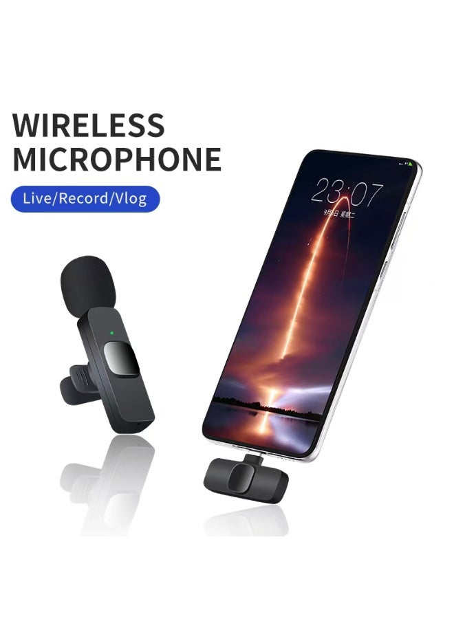 Wireless Lavalier Microphone System With One-touch Recording, Clip-on Design, USB Type-C Connector, Omnidirectional Polar Pattern For Live Streaming, USB Rechargeable Lithium Polymer Battery, Plug-and-play Compatibility  - Image 4