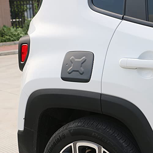 Hoolcar Gas Cap Fuel Filler Door Gas Tank Cap Trim Cover for 2016-2021 Jeep Renegade, Black - Image 5