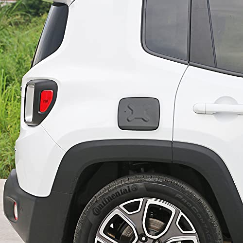 Hoolcar Gas Cap Fuel Filler Door Gas Tank Cap Trim Cover for 2016-2021 Jeep Renegade, Black - Image 3