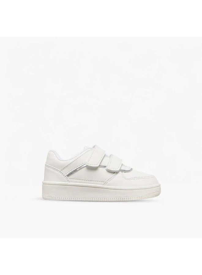 Girls Panelled Sneakers with Hook and Loop Closure