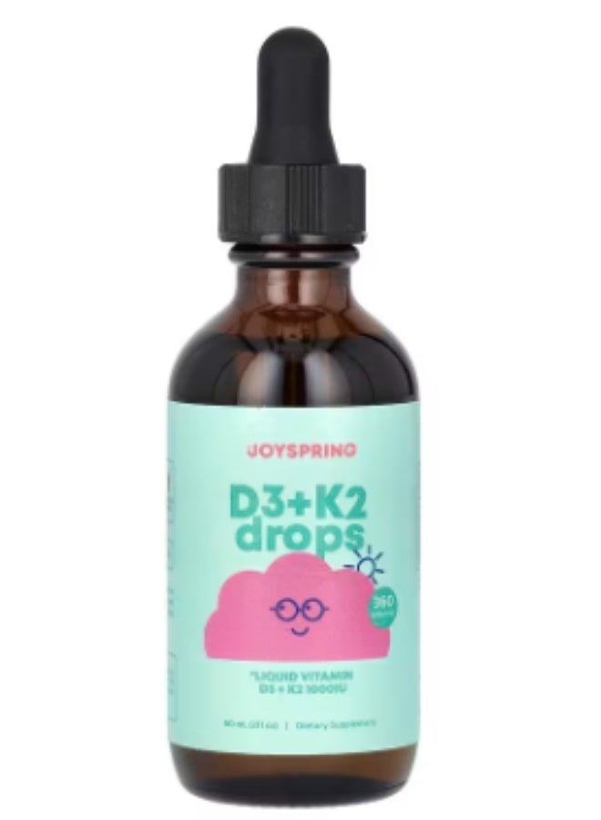 JoySpring Children Vitamin D Drops - Kids Vitamin D Liquid - Vitamin D3 K2 1000iu Drops for Kids May Support Strong Bones and Healthy Immune System - Liquid Vitamin D for Kids & Children - 360 Servings - Image 3