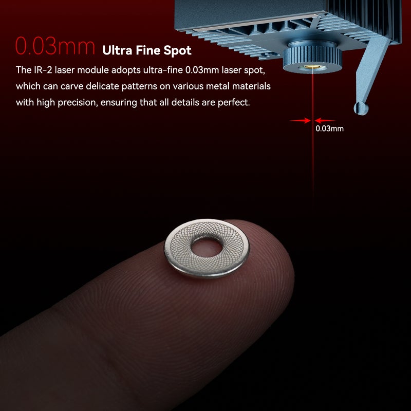SCULPFUN Engraver Module 2W Output Optical Power Metal Blue 0.03mm Ultra Fine Spot 20000Hz Pulse Energy Red Light Module - High Adaptability Engraving Cutting Machine for Metal Plastic Dark Acrylic Engraving - Image 2