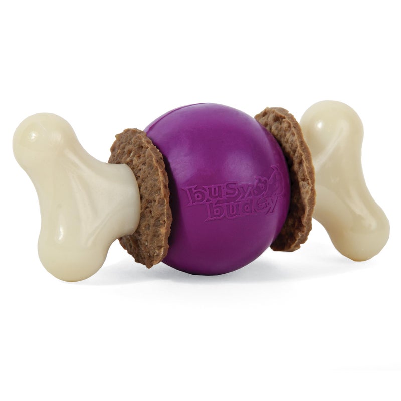 PetSafe Busy Buddy Bouncy Bone 3in1 Adjustable Slow Feeder Toy with Refillable Treat Rings Cleans Teeth Gums Cures Boredom Slows Down Eating Habits Large for Dogs 75 lb - Image 2