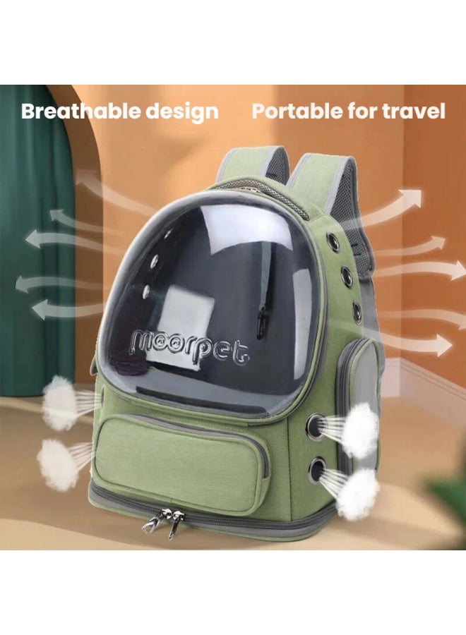 Stylish Pet Carrier Backpack, Breathable Cat Carrier Bag, Pet Bubble Backpack, Pet Travel Bag with Space Cover, Transparent Waterproof Portable Pet Space Capsule Backpack for Travel, Hiking, Walking and Outdoor - Image 4