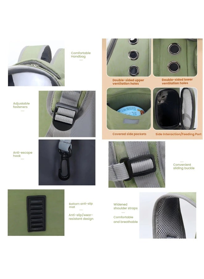 Stylish Pet Carrier Backpack, Breathable Cat Carrier Bag, Pet Bubble Backpack, Pet Travel Bag with Space Cover, Transparent Waterproof Portable Pet Space Capsule Backpack for Travel, Hiking, Walking and Outdoor - Image 5