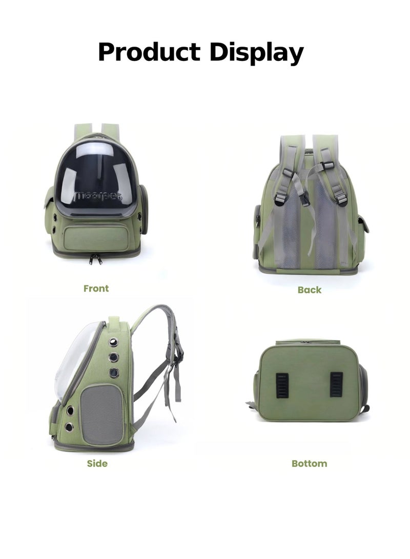 Stylish Pet Carrier Backpack, Breathable Cat Carrier Bag, Pet Bubble Backpack, Pet Travel Bag with Space Cover, Transparent Waterproof Portable Pet Space Capsule Backpack for Travel, Hiking, Walking and Outdoor - Image 5