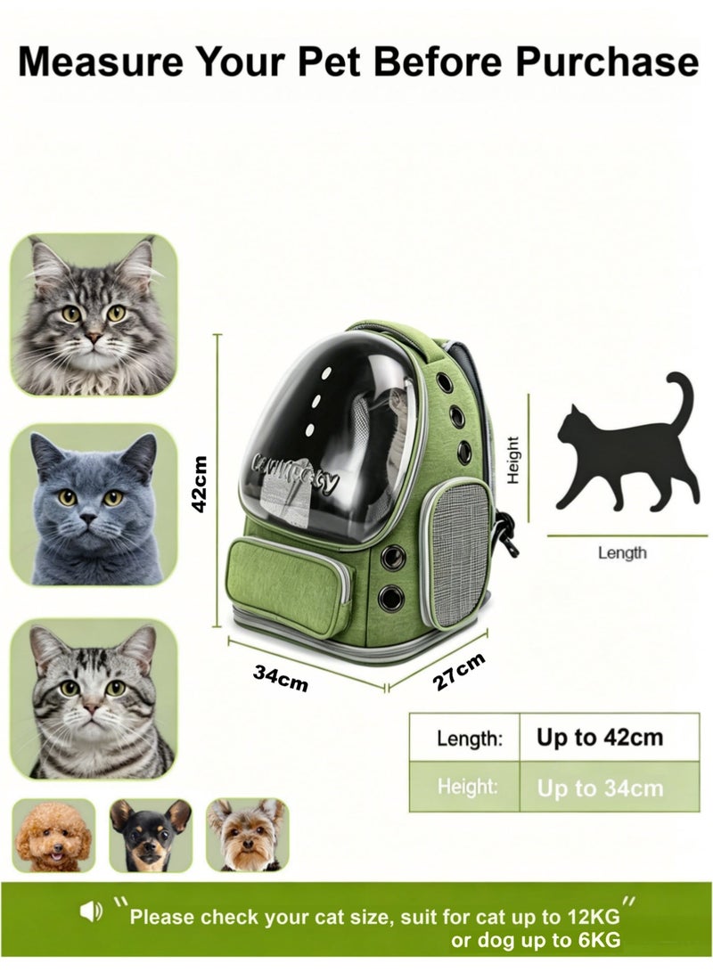 Stylish Pet Carrier Backpack, Breathable Cat Carrier Bag, Pet Bubble Backpack, Pet Travel Bag with Space Cover, Transparent Waterproof Portable Pet Space Capsule Backpack for Travel, Hiking, Walking and Outdoor - Image 4