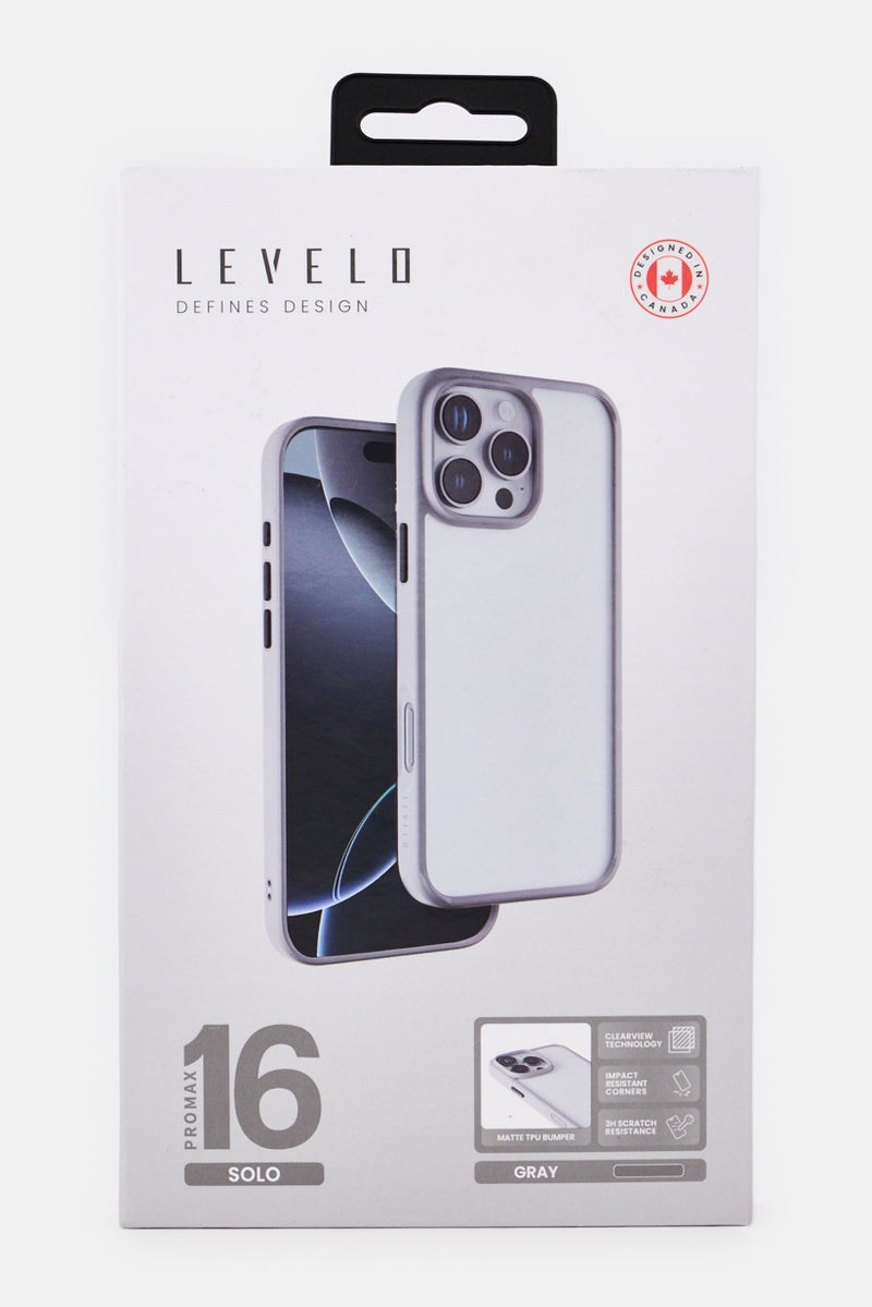 LEVELO iPhone 16 Pro Max Protective Case, Grey - Image 2