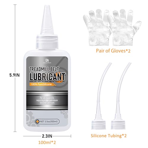 DecorRom Silicone Treadmill Lubricant - 7oz Treadmill Lube with Application Tubes, 100% Silicone Oil for Most Treadmill Lubrication - High Temperature Resistant, Non-Toxic Odorless Treadmill Oil - Image 2