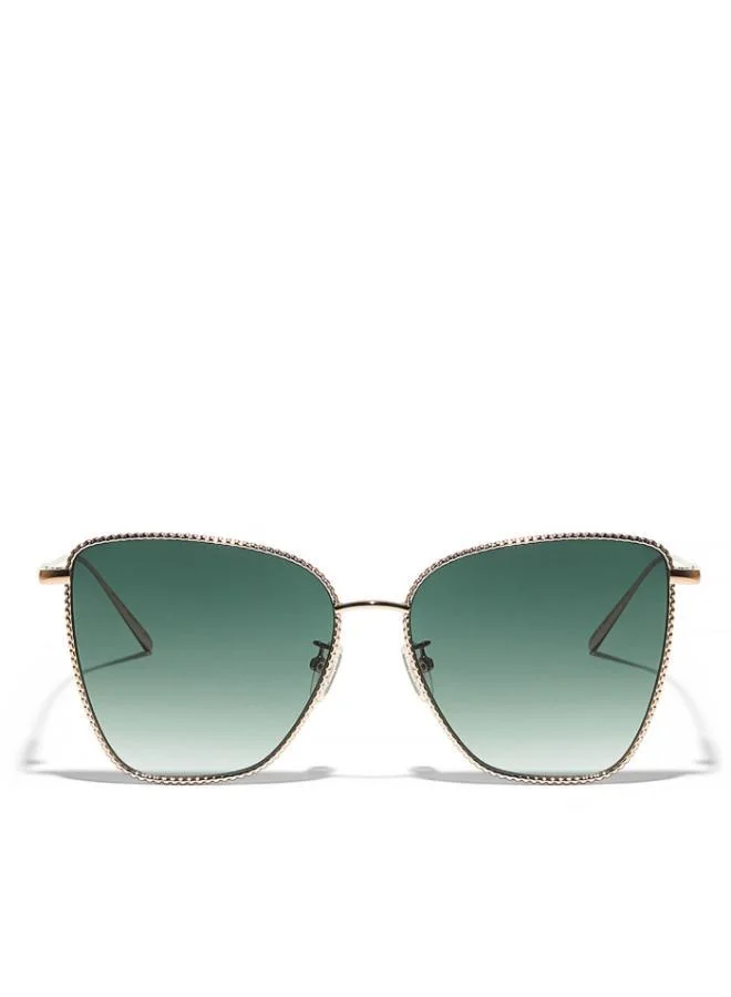 30Sundays DAHLIA Women Green Sunglasses - Frame Material: Metal - Lens Color: Green- Frame Color: Rose Gold - Full Rim