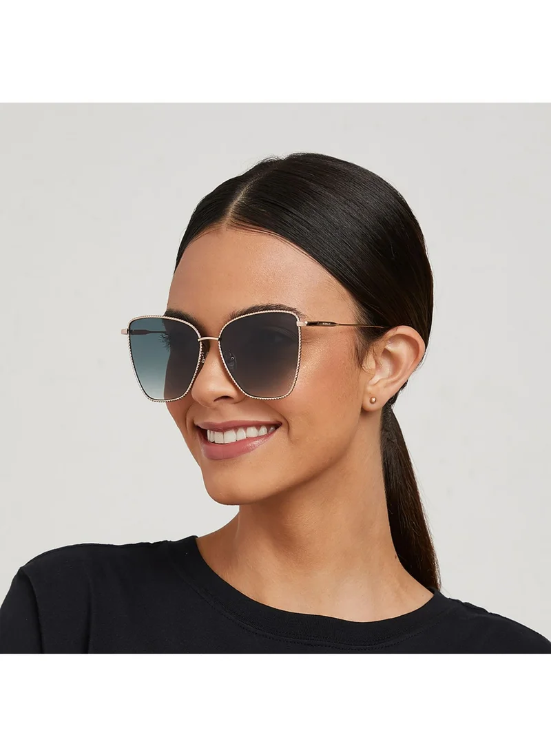 30Sundays DAHLIA Women Green Sunglasses - Frame Material: Metal - Lens Color: Green- Frame Color: Rose Gold - Full Rim