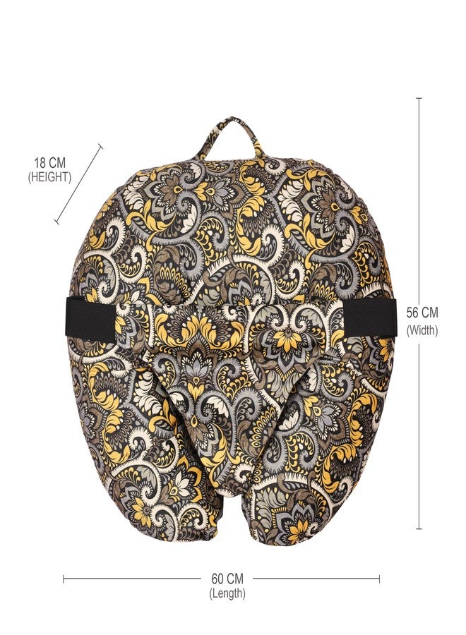 BOFFLE 5in1 New Born Baby Feeding Pillow with 100% Cotton Detachable Cover | with Belt and Baby Hoop | Breastfeeding Pillow | Nursing Pillow (Yellow d) - Image 3