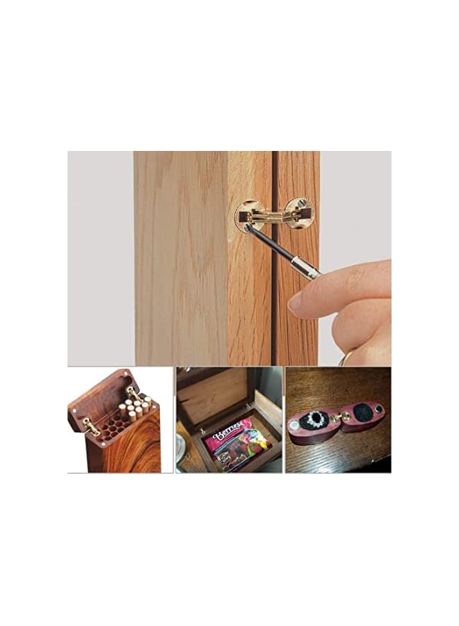 S-TOP 10x Brass Barrel Hinges Hidden Invisible Cabinet Furniture Hinges Concealed 180 Degree Opening Angle w/20x screws (14mm) - Image 2
