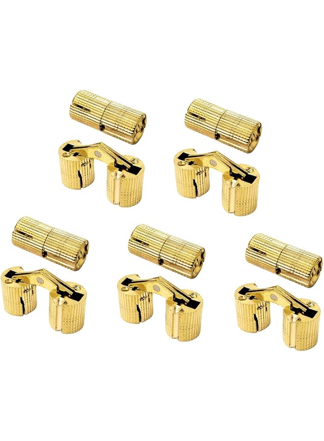 S-TOP 10x Brass Barrel Hinges Hidden Invisible Cabinet Furniture Hinges Concealed 180 Degree Opening Angle w/20x screws (14mm) - Image 1